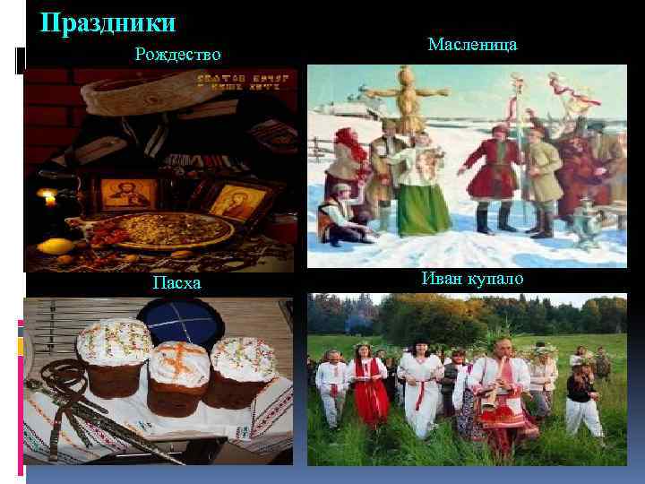 Праздники Рождество Пасха Масленица Иван купало 