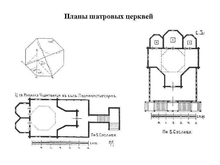 Планы шатровых церквей 