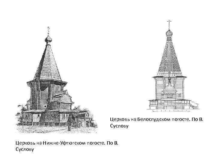 Церковь на Белослудском погосте. По В. Суслову Церковь на Нижне-Уфтюгском погосте. По В. Суслову