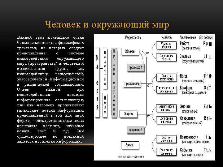 Человек и окружающий мир Данной теме посвящено очень большое количество философских трактатов, из которых