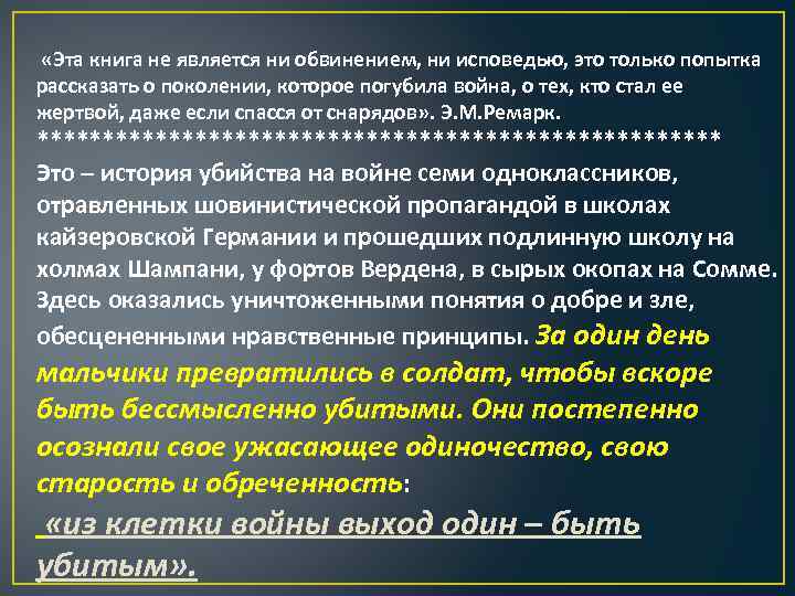  «Эта книга не является ни обвинением, ни исповедью, это только попытка рассказать о