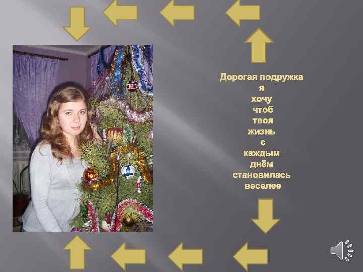 Дорогая подружка я хочу чтоб твоя жизнь с каждым днём становилась веселее 