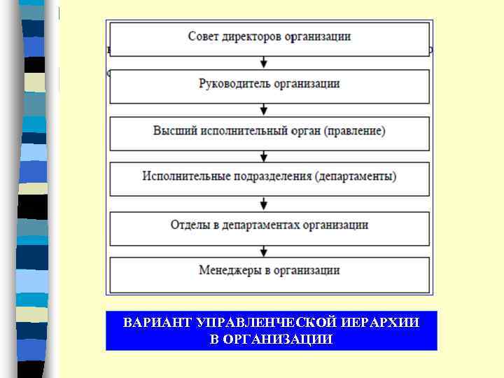 ВАРИАНТ УПРАВЛЕНЧЕСКОЙ ИЕРАРХИИ В ОРГАНИЗАЦИИ 