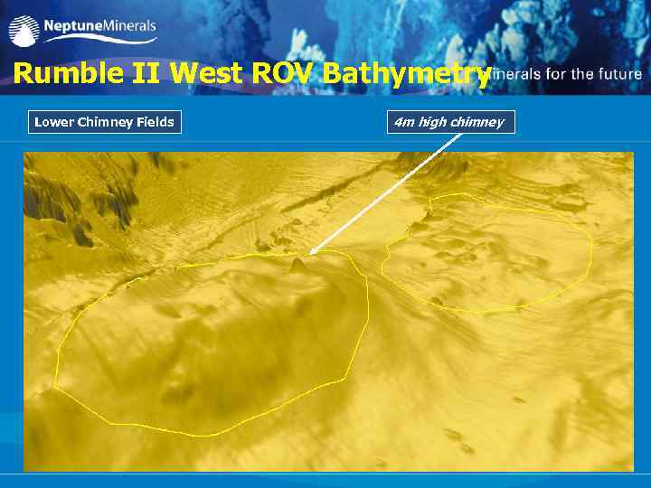 Rumble II West ROV Bathymetry Lower Chimney Fields 4 m high chimney 