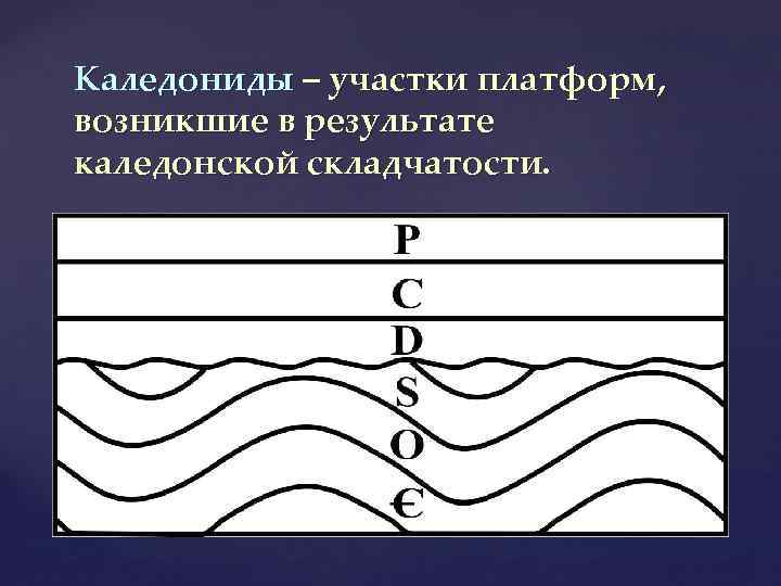 Каледониды – участки платформ, возникшие в результате каледонской складчатости. 