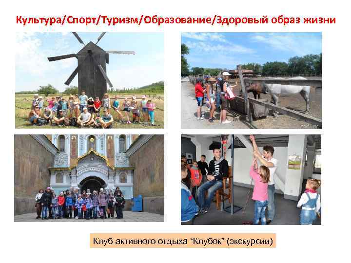 Культура/Спорт/Туризм/Образование/Здоровый образ жизни Клуб активного отдыха “Клубок” (экскурсии) 