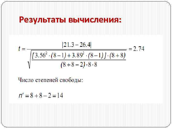 Результаты вычисления: 