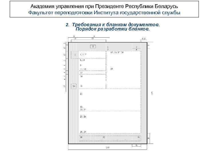 Академия управления при Президенте Республики Беларусь Факультет переподготовки Института государственной службы 2. Требования к