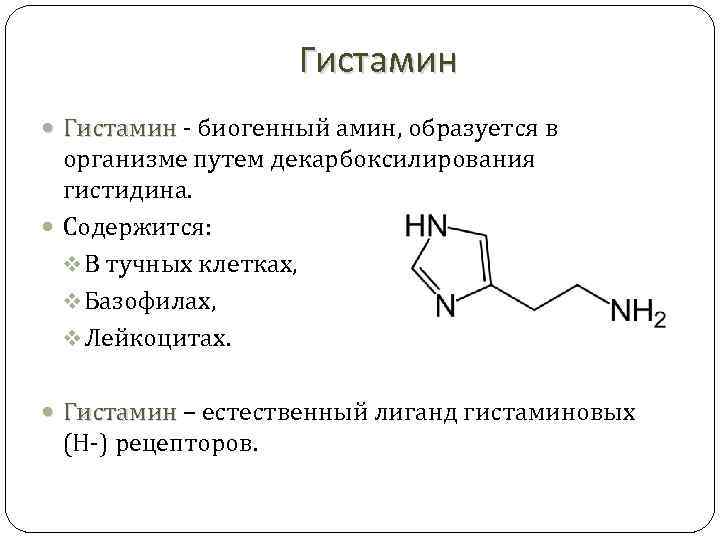 Гистамин действие
