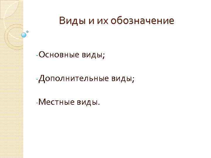 Виды и их обозначение -Основные виды; -Дополнительные виды; -Местные виды. 