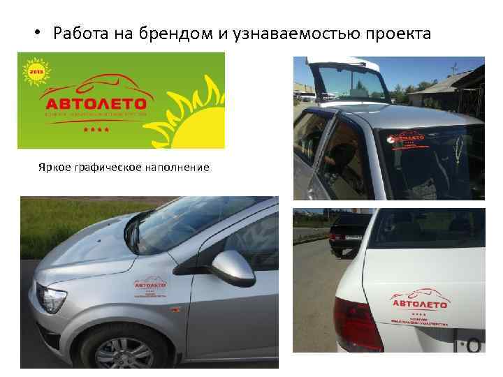  • Работа на брендом и узнаваемостью проекта Яркое графическое наполнение 