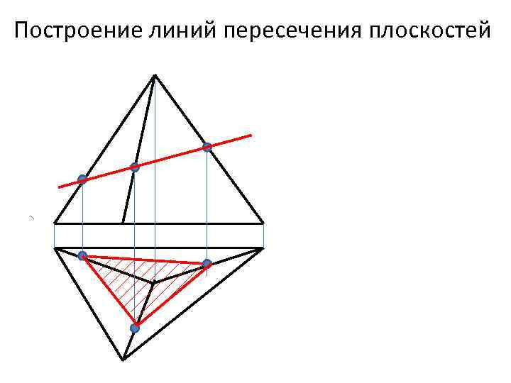 Построение линий пересечения плоскостей 