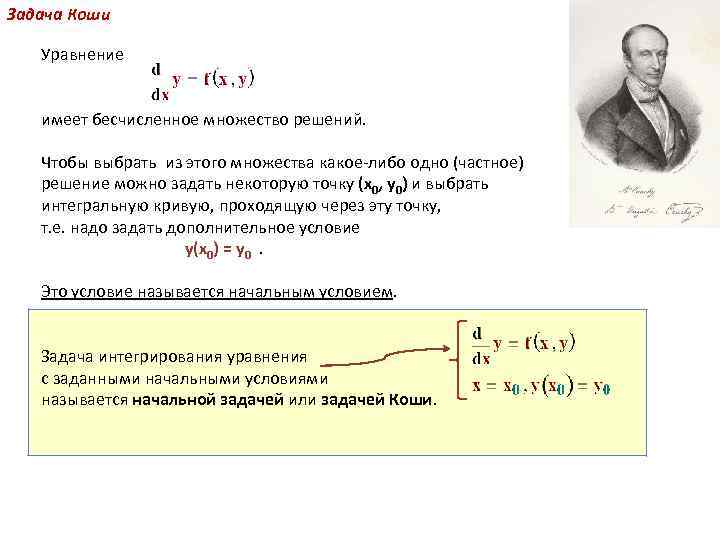 Множество решений уравнения. Уравнение Коши. Задача Коши уравнение. Функциональное уравнение Коши. Задачей Коши называется задача.