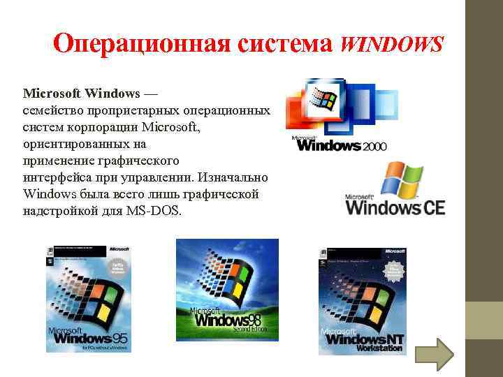 Презентация операционная система виндовс