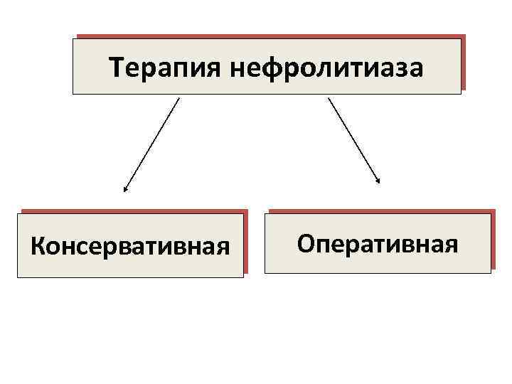 Терапия нефролитиаза Консервативная Оперативная 