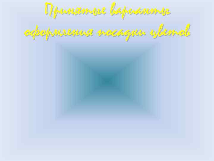 Принятые варианты оформления посадки цветов 