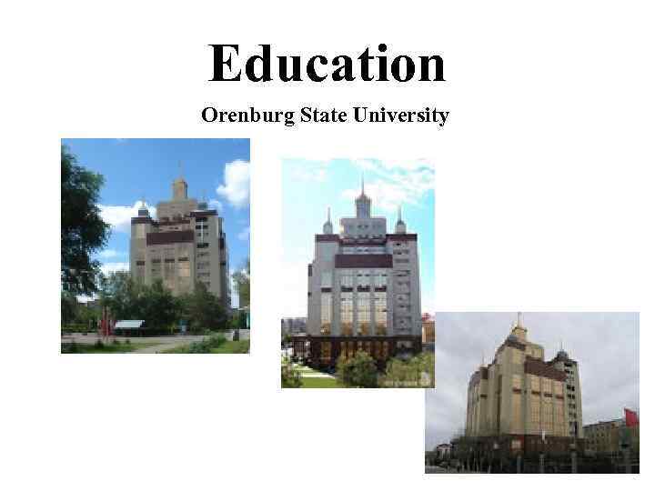 Education Orenburg State University 