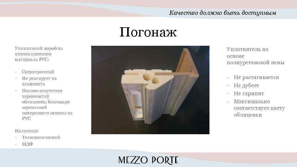 Качество должно быть доступным Погонаж Уникальный короб из инновационного материала PVC: - Сверхпрочный Не
