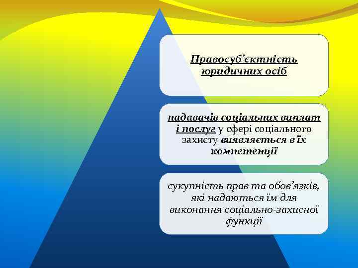 Правосуб’єктність юридичних осіб надавачів соціальних виплат і послуг у сфері соціального захисту виявляється в