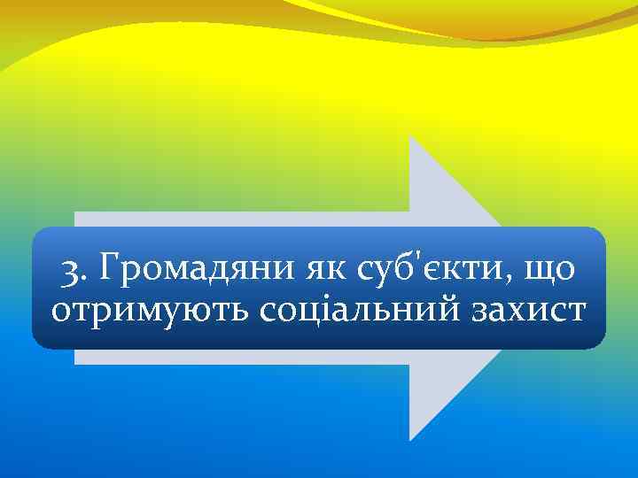 3. Громадяни як суб'єкти, що отримують соціальний захист 