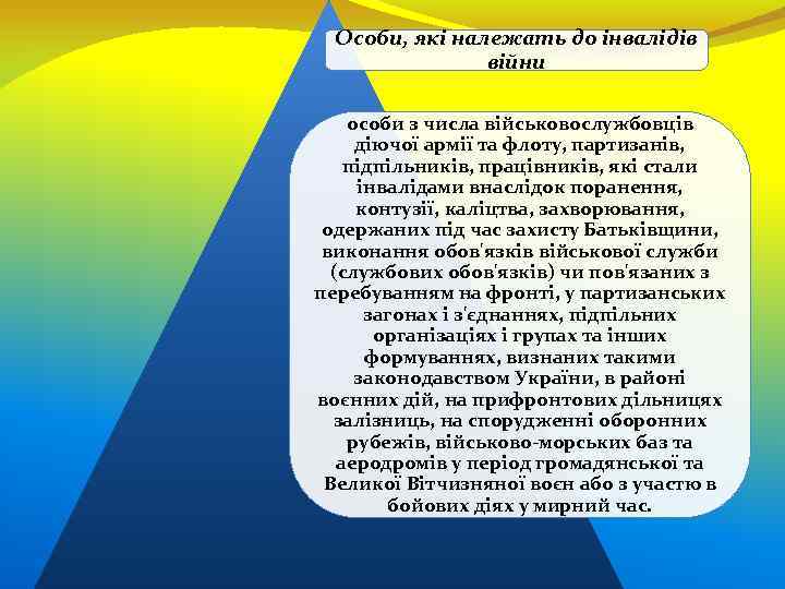 Особи, які належать до інвалідів війни особи з числа військовослужбовців діючої армії та флоту,