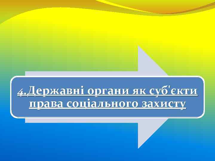 4. Державні органи як суб'єкти права соціального захисту 