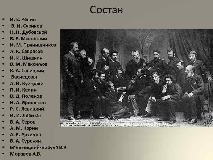  • • • • • • И. Е. Репин В. И. Суриков Н.