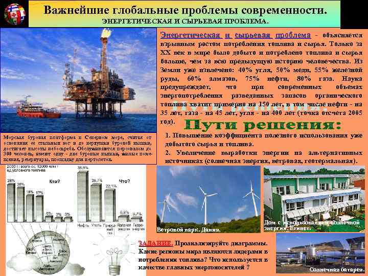 Важнейшие глобальные проблемы современности. ЭНЕРГЕТИЧЕСКАЯ И СЫРЬЕВАЯ ПРОБЛЕМА. Энергетическая и сырьевая проблема - объясняется