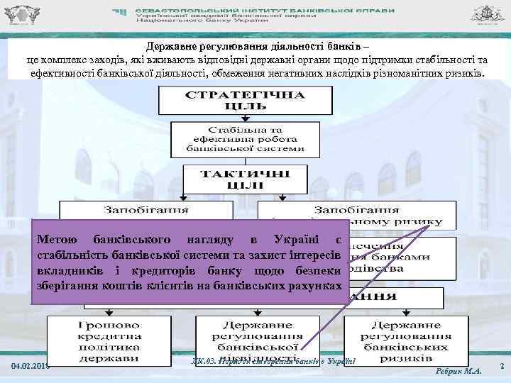 Державне регулювання діяльності банків – це комплекс заходів, які вживають відповідні державні органи щодо