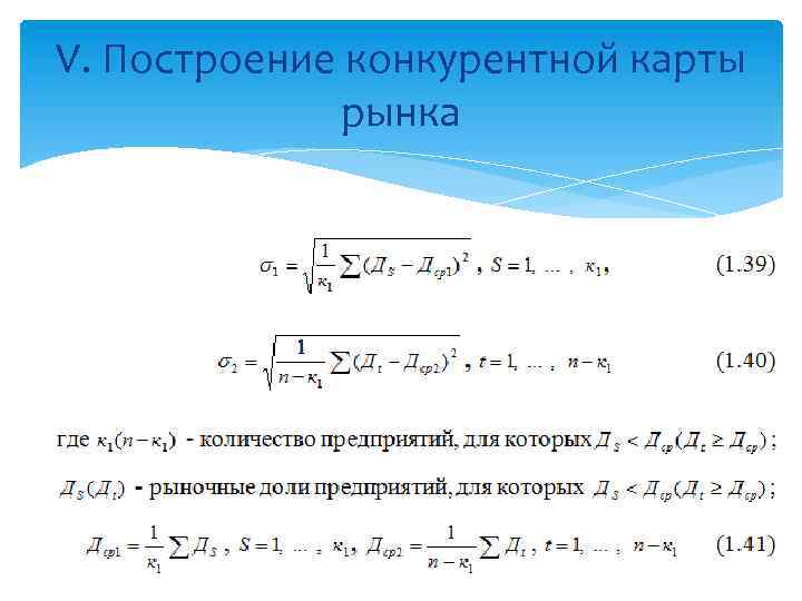 V. Построение конкурентной карты рынка 