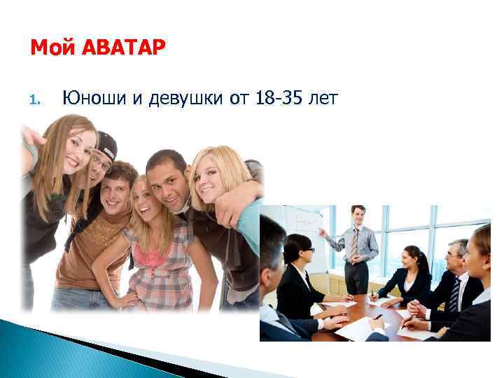 Мой АВАТАР 1. Юноши и девушки от 18 -35 лет 