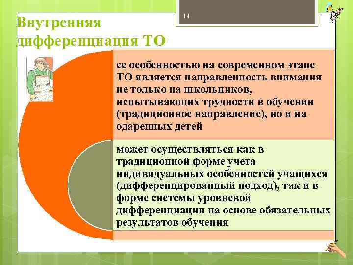 Внутренняя дифференциация ТО 14 ее особенностью на современном этапе ТО является направленность внимания не