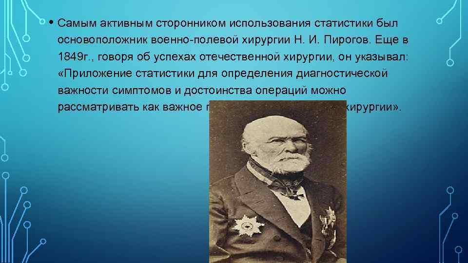 Основоположник военно-полевой хирургии пирогов