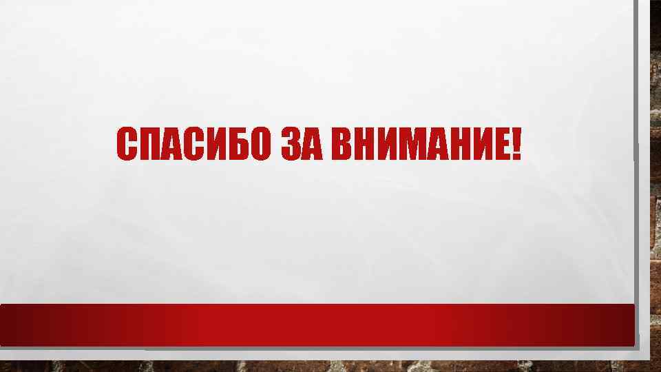 СПАСИБО ЗА ВНИМАНИЕ! 