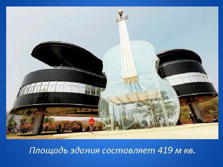 Площадь здания составляет 419 м кв. 