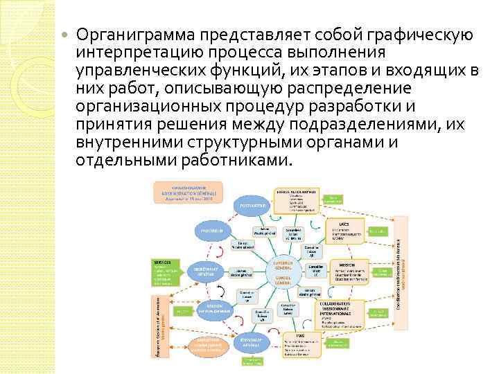  Органиграмма представляет собой графическую интерпретацию процесса выполнения управленческих функций, их этапов и входящих