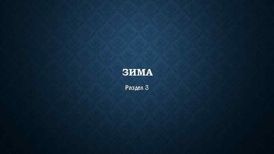 ЗИМА Раздел 3 