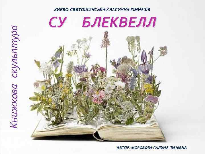Книжкова скульптура КИЄВО-СВЯТОШИНСЬКА КЛАСИЧНА ГІМНАЗІЯ СУ БЛЕКВЕЛЛ АВТОР: МОРОЗОВА ГАЛИНА ІВАНІВНА 