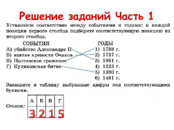 Решение заданий Часть 1 3215 