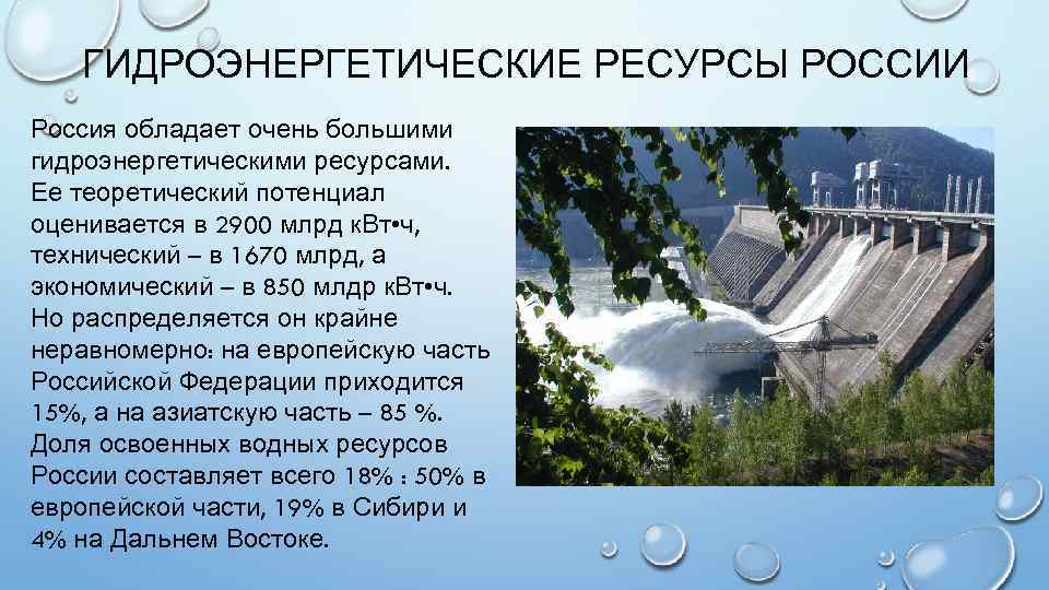 Проект водные ресурсы россии