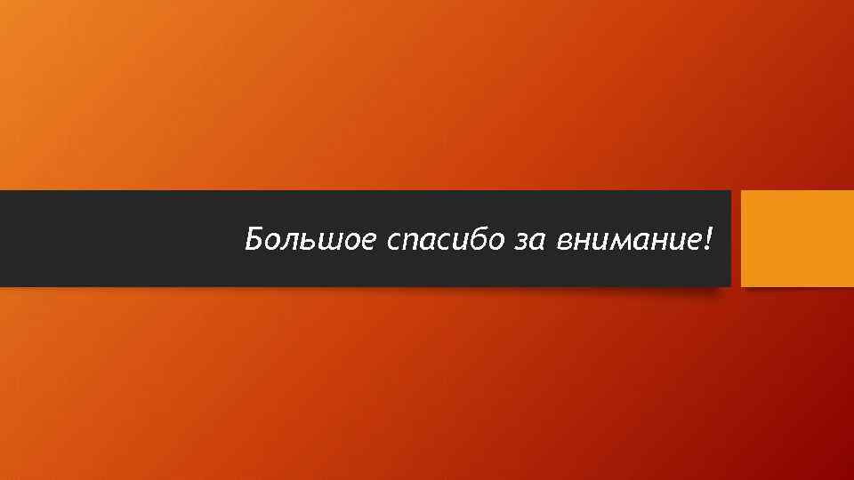 Большое спасибо за внимание! 