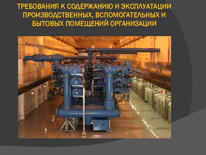 ТРЕБОВАНИЯ К СОДЕРЖАНИЮ И ЭКСПЛУАТАЦИИ ПРОИЗВОДСТВЕННЫХ, ВСПОМОГАТЕЛЬНЫХ И БЫТОВЫХ ПОМЕЩЕНИЙ ОРГАНИЗАЦИИ 