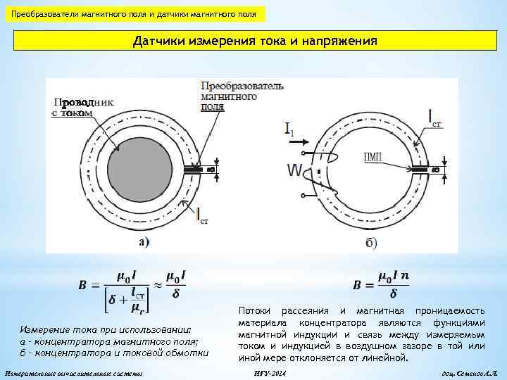 Преобразователи магнитного поля и датчики магнитного поля Датчики измерения тока и напряжения Измерение тока