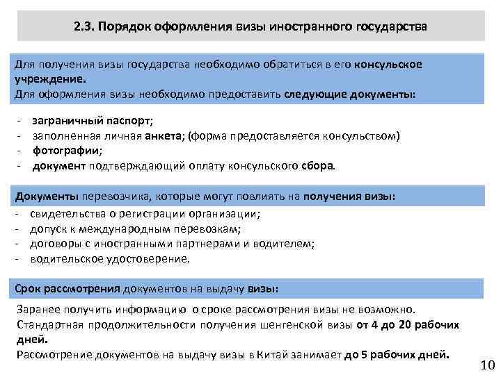 2. 3. Порядок оформления визы иностранного государства Для получения визы государства необходимо обратиться в