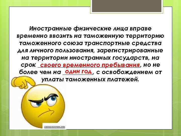 Иностранные физические лица вправе временно ввозить на таможенную территорию таможенного союза транспортные средства для