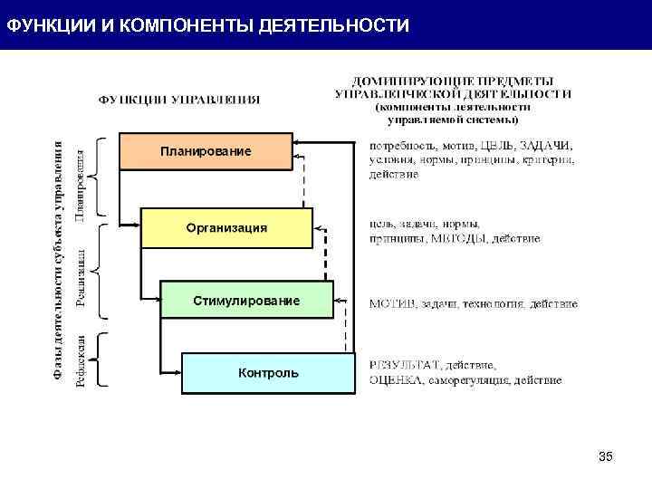ФУНКЦИИ И КОМПОНЕНТЫ ДЕЯТЕЛЬНОСТИ 35 