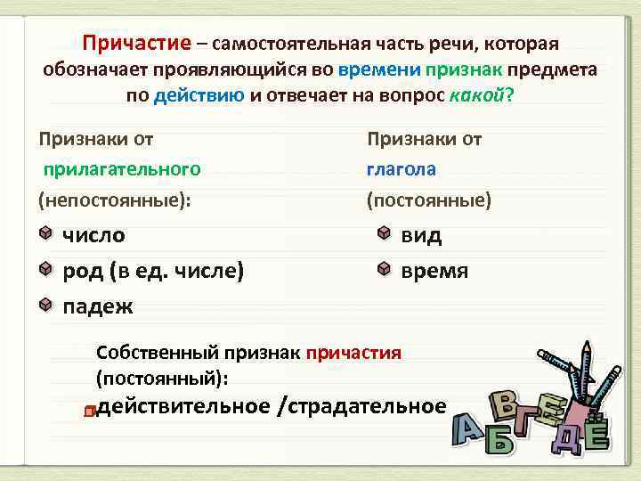 Проект причастие как часть речи 7 класс