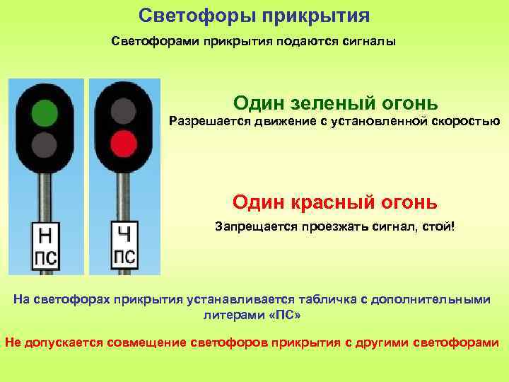 Сколько секунд светофор. Схема установки светофоров на ЖД переезде. Сигналы светофоров прикрытия. Светофор прикрытия показания. Сигналы светофора на ЖД.