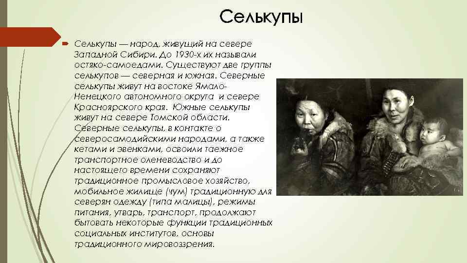 Где жили селькупы