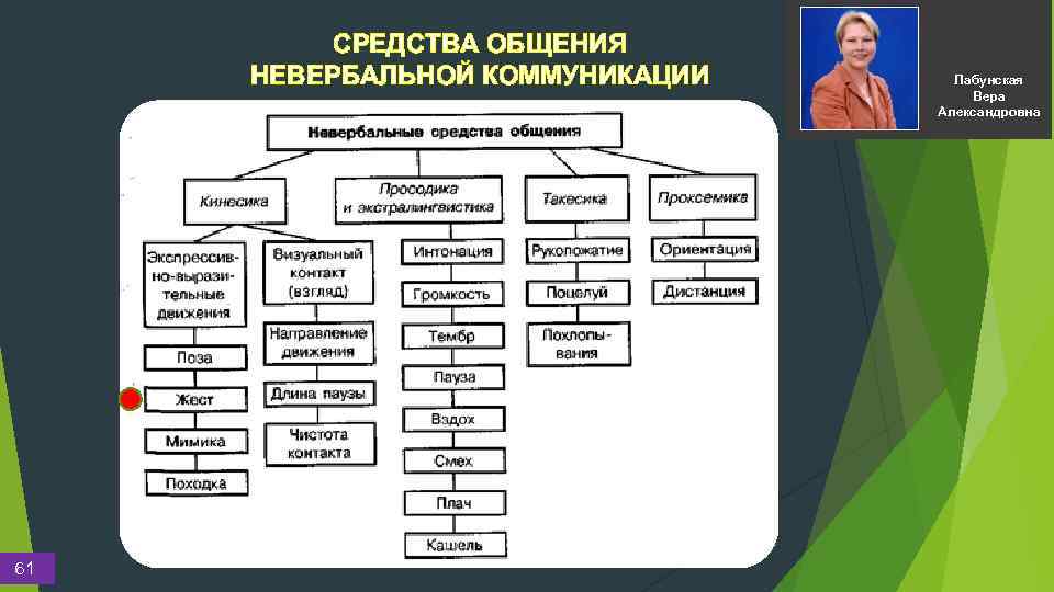 СРЕДСТВА ОБЩЕНИЯ НЕВЕРБАЛЬНОЙ КОММУНИКАЦИИ 61 Лабунская Вера Александровна 